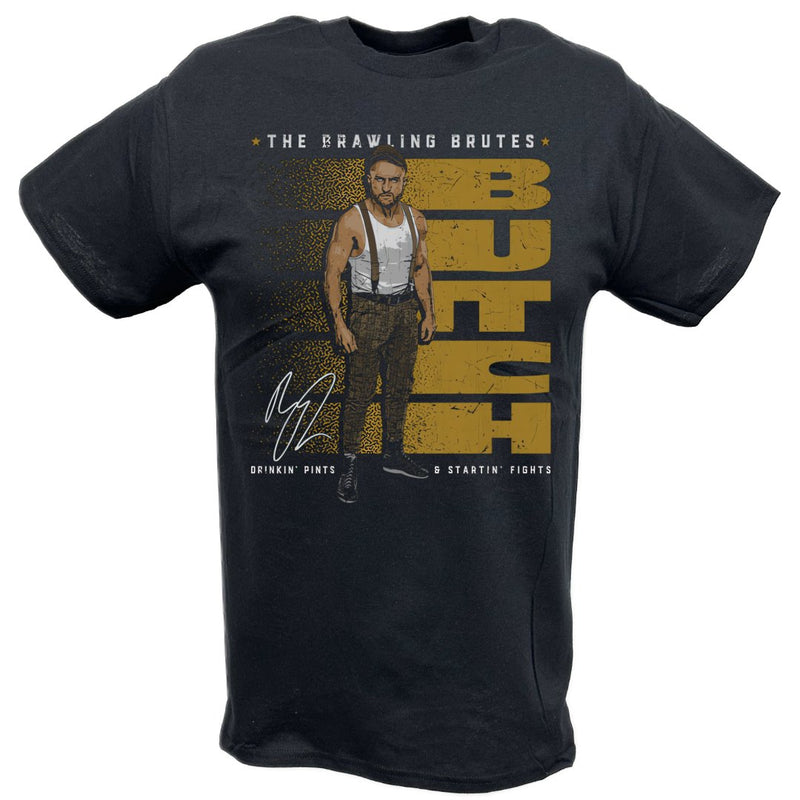 Load image into Gallery viewer, Butch The Brawling Brutes Pose Black T-shirt by EWS | Extreme Wrestling Shirts