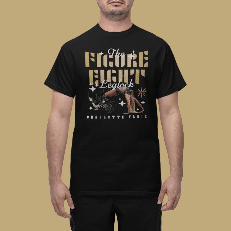 Load image into Gallery viewer, Charlotte Flair Figure Eight Leglock Black T-shirt by EWS | Extreme Wrestling Shirts
