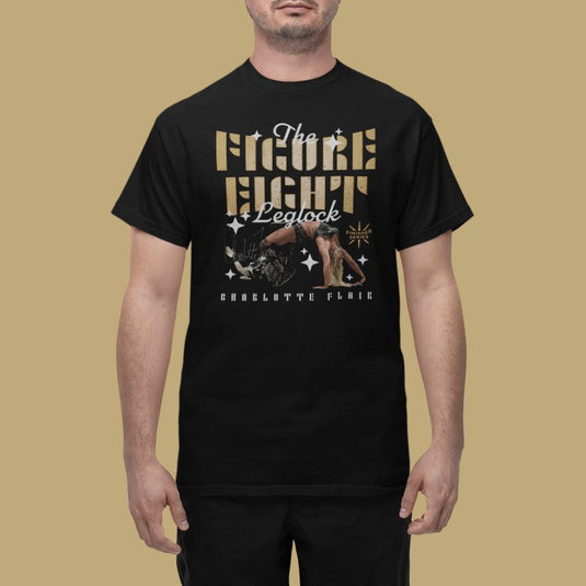Charlotte Flair Figure Eight Leglock Black T-shirt by EWS | Extreme Wrestling Shirts