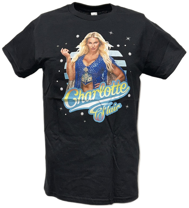 Load image into Gallery viewer, Charlotte Flair Starlight Black Mens T-shirt by EWS | Extreme Wrestling Shirts