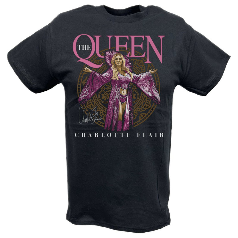 Load image into Gallery viewer, Charlotte Flair The Queen Black T-shirt by EWS | Extreme Wrestling Shirts