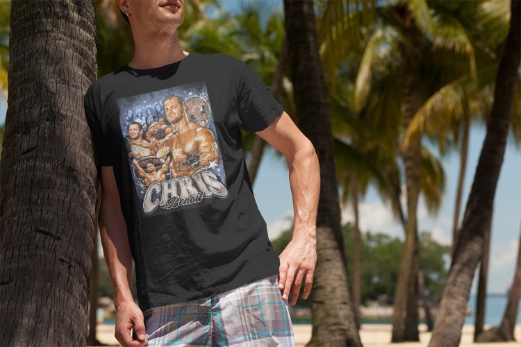 Load image into Gallery viewer, Chris Benoit World Champion Black T-shirt by EWS | Extreme Wrestling Shirts