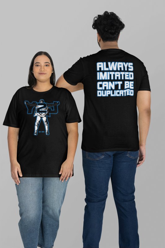 Load image into Gallery viewer, Chris Jericho Always Imitated Can't Be Duplicated Y2J Black T-shirt by EWS | Extreme Wrestling Shirts