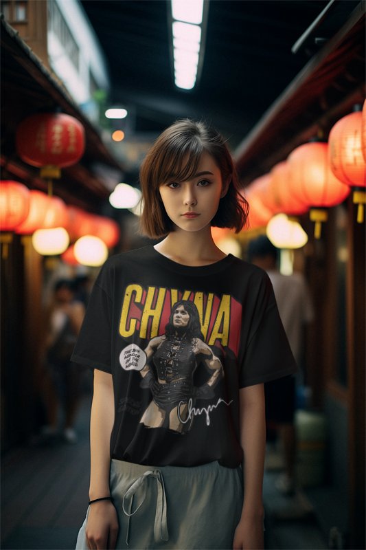 Chyna 9th Wonder Comic Black T-shirt by EWS | Extreme Wrestling Shirts