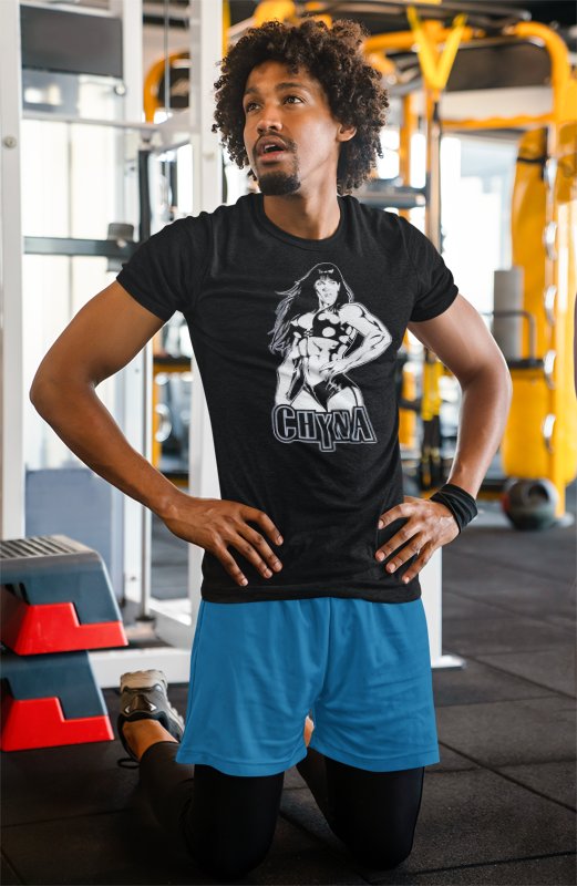 Load image into Gallery viewer, Chyna Black White Pose T-shirt by EWS | Extreme Wrestling Shirts