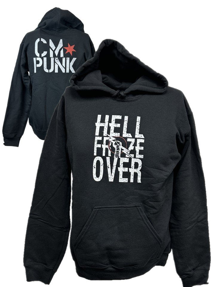 Load image into Gallery viewer, CM Punk Hell Froze Over Black Pullover Hoody by EWS | Extreme Wrestling Shirts