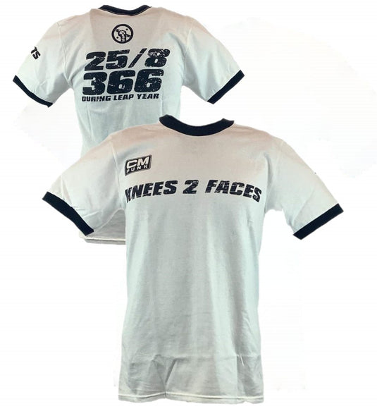 CM Punk Knees 2 Faces 25/8/365 White Ringer Mens T-shirt Sports Mem, Cards & Fan Shop > Fan Apparel & Souvenirs > Wrestling by EWS | Extreme Wrestling Shirts