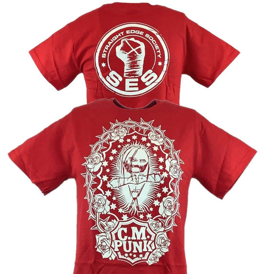 CM Punk Red SES Straight Edge Society Mens T-shirt Sports Mem, Cards & Fan Shop > Fan Apparel & Souvenirs > Wrestling by EWS | Extreme Wrestling Shirts