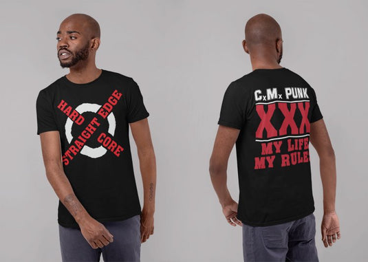 CM Punk Straight Edge Hardcore My Life Rules Mens T-shirt Sports Mem, Cards & Fan Shop > Fan Apparel & Souvenirs > Wrestling by EWS | Extreme Wrestling Shirts