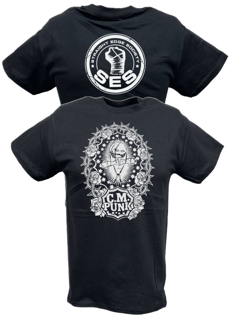 Load image into Gallery viewer, CM Punk Straight Edge Society SES Mens Black T-shirt Sports Mem, Cards & Fan Shop > Fan Apparel & Souvenirs > Wrestling by Hybrid Tees | Extreme Wrestling Shirts