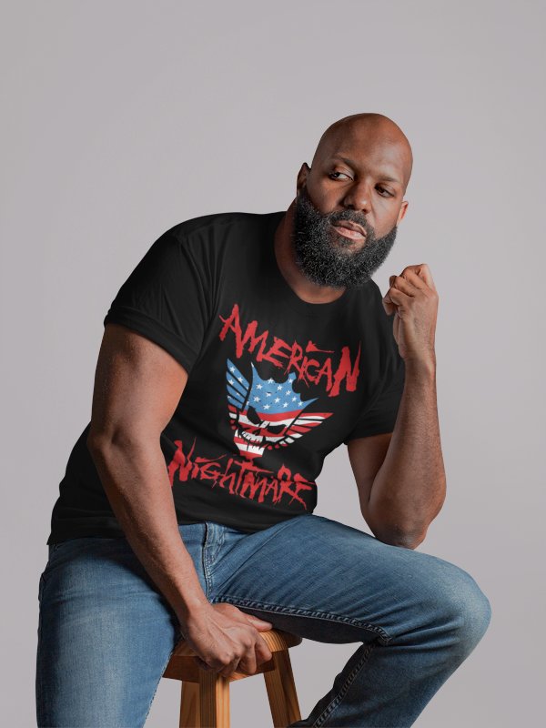 Load image into Gallery viewer, Cody Rhodes American Nightmare Red Logo Black T-shirt by EWS | Extreme Wrestling Shirts