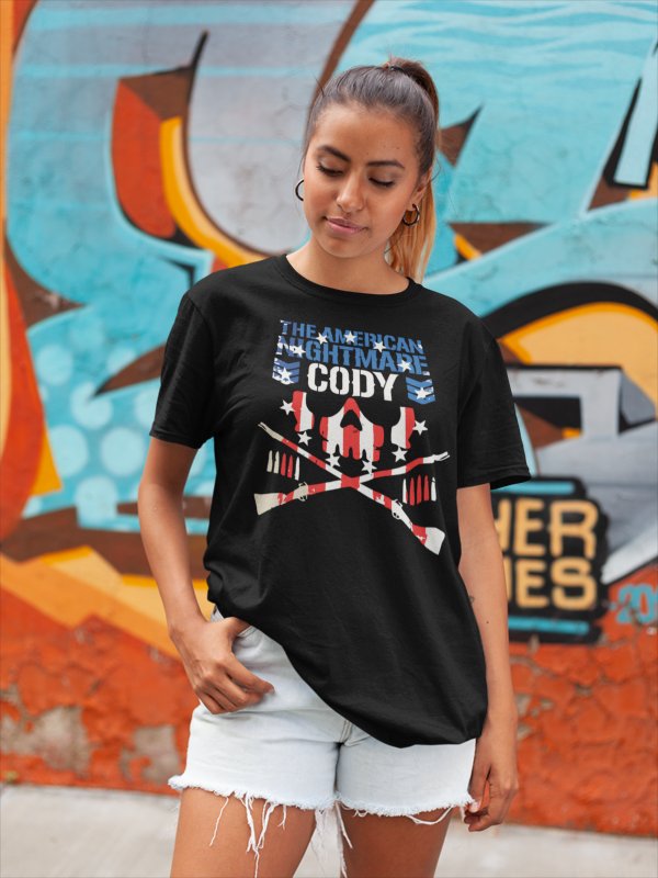 Load image into Gallery viewer, Cody Rhodes Cross Rifles USA Logo T-shirt by EWS | Extreme Wrestling Shirts