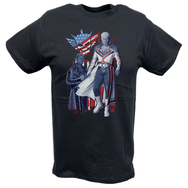Load image into Gallery viewer, Cody Rhodes Double Pose Americana T-shirt by EWS | Extreme Wrestling Shirts