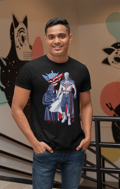 Load image into Gallery viewer, Cody Rhodes Double Pose Americana T-shirt by EWS | Extreme Wrestling Shirts