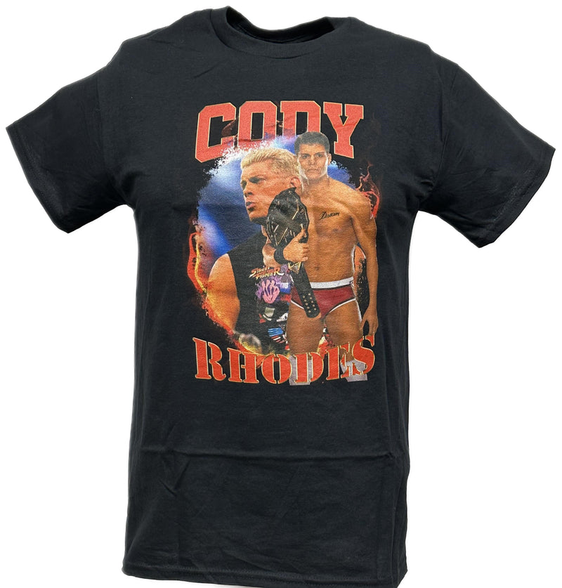 Load image into Gallery viewer, Cody Rhodes Double Pose Black T-shirt AEW WWE by WWE | Extreme Wrestling Shirts