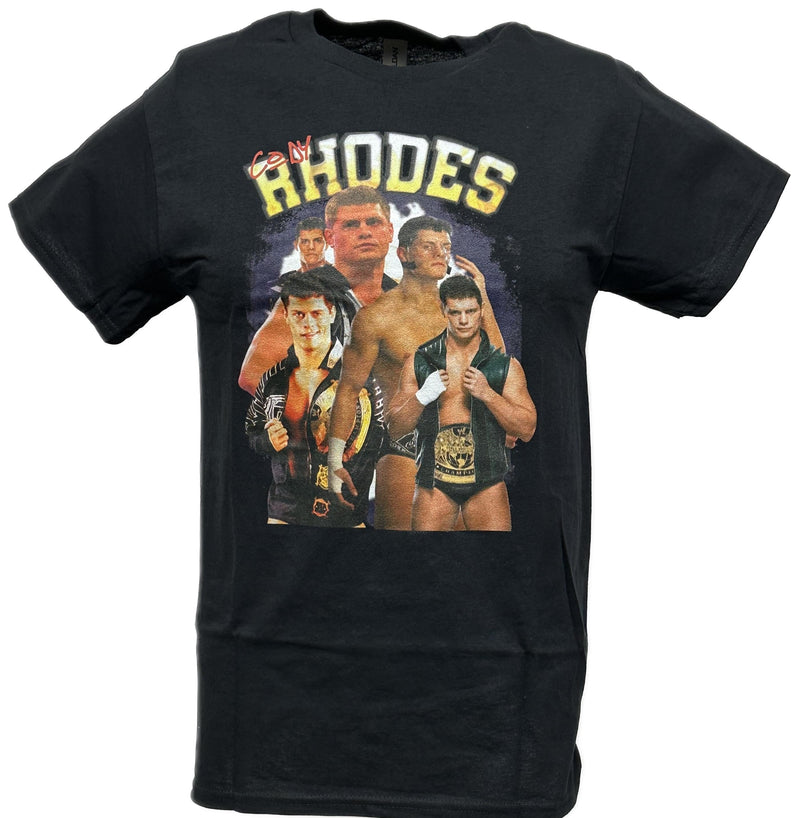 Load image into Gallery viewer, Cody Rhodes Five Faces Black T-shirt AEW WWE by WWE | Extreme Wrestling Shirts