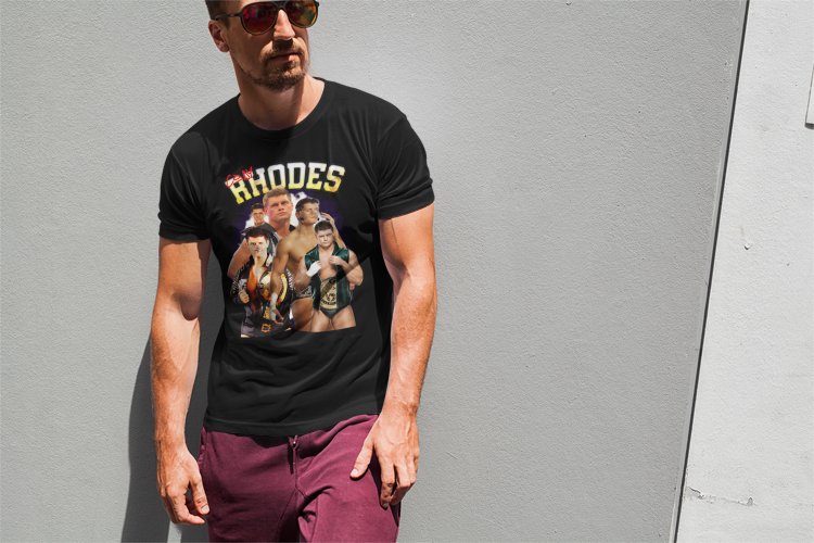 Load image into Gallery viewer, Cody Rhodes Five Faces Black T-shirt AEW WWE by WWE | Extreme Wrestling Shirts
