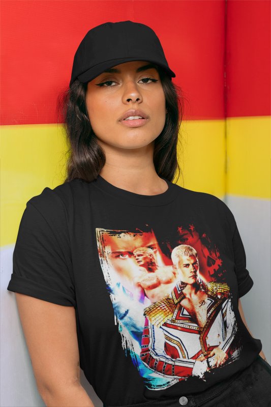 Load image into Gallery viewer, Cody Rhodes Three Faces Mens Black T-shirt by EWS | Extreme Wrestling Shirts