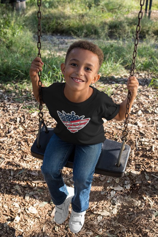 Load image into Gallery viewer, Cody Rhodes USA American Nightmare Big Logo Boys Kids T-shirt by EWS | Extreme Wrestling Shirts