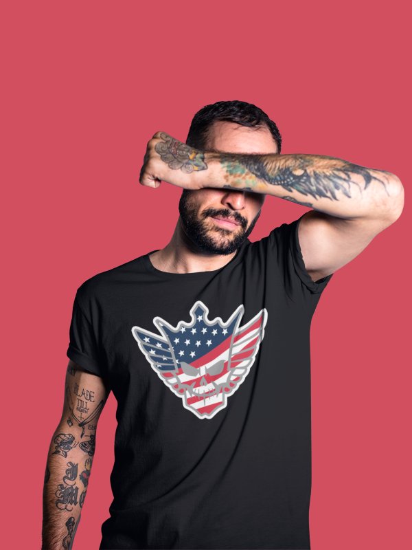 Load image into Gallery viewer, Cody Rhodes USA American Nightmare Big Logo T-shirt by EWS | Extreme Wrestling Shirts