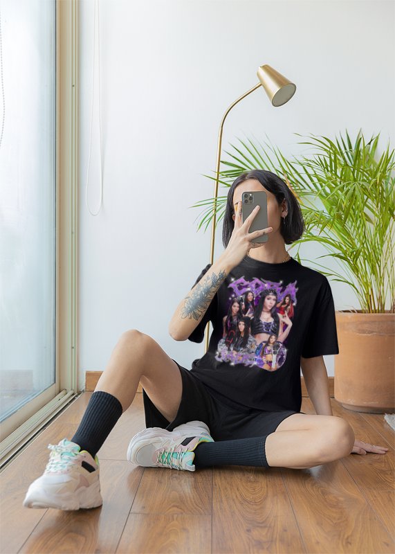 Load image into Gallery viewer, Cora Jade Purple Logo Black T-shirt by EWS | Extreme Wrestling Shirts