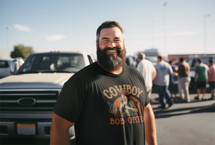 Load image into Gallery viewer, Cowboy Bob Orton Retro Logo T-shirt by EWS | Extreme Wrestling Shirts