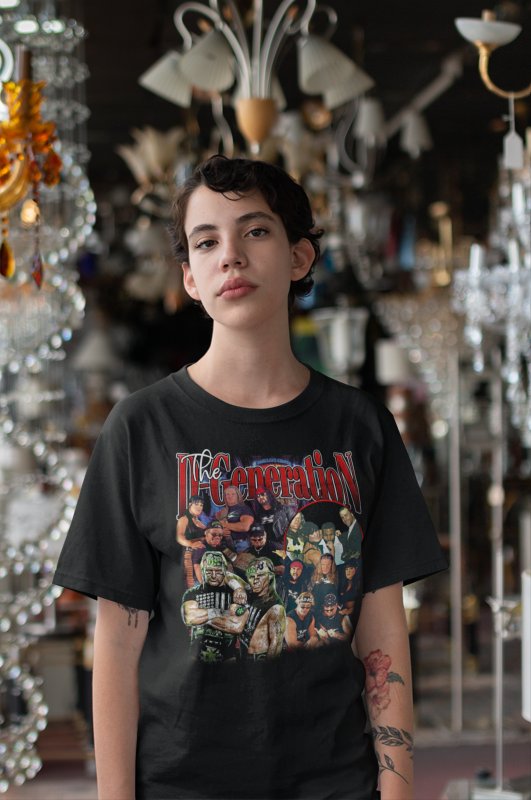 Load image into Gallery viewer, D-Generation X New Age Outlaws Black T-shirt by EWS | Extreme Wrestling Shirts