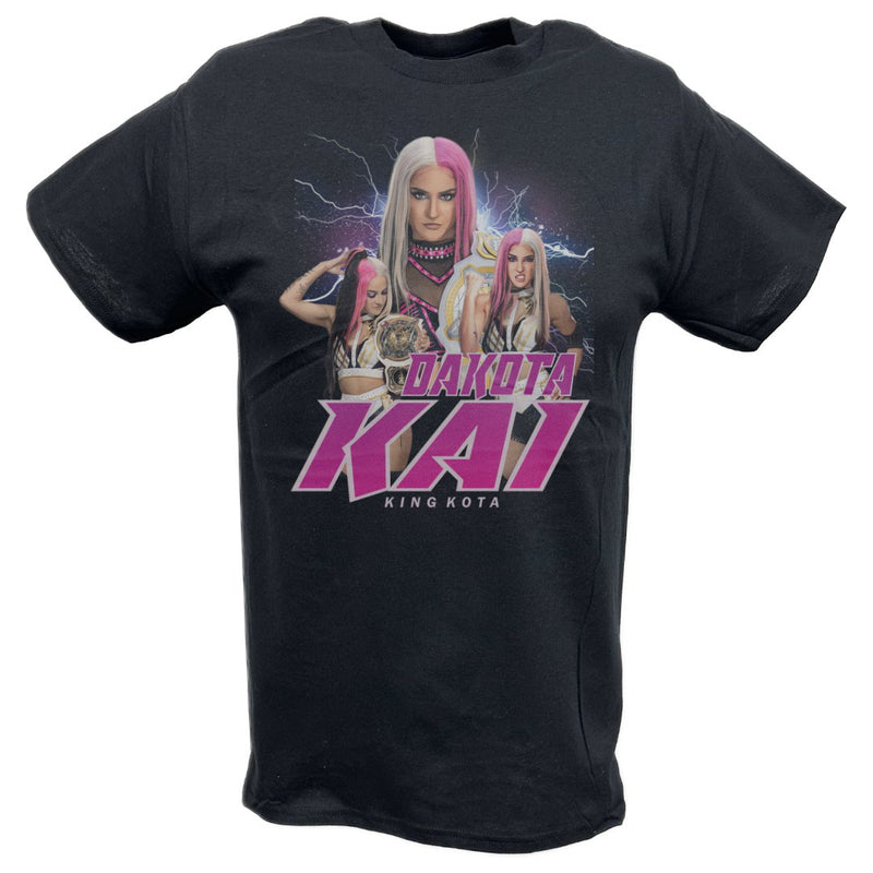 Load image into Gallery viewer, Dakota Kai Three Pose Black T-shirt by EWS | Extreme Wrestling Shirts