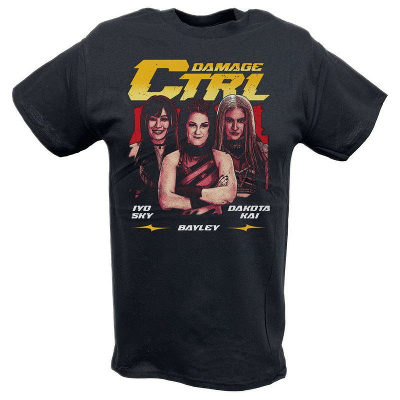 Load image into Gallery viewer, Damage CTRL Bayley Iyo Sky Dakota Kai Pose Black T-shirt by EWS | Extreme Wrestling Shirts