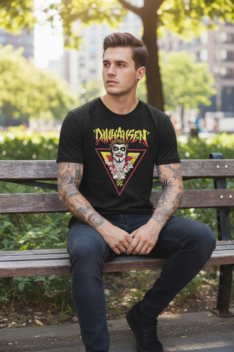 Load image into Gallery viewer, Danhausen Teeth and Triangle Black Pro Wrestling T-shirt-S by EWS | Extreme Wrestling Shirts