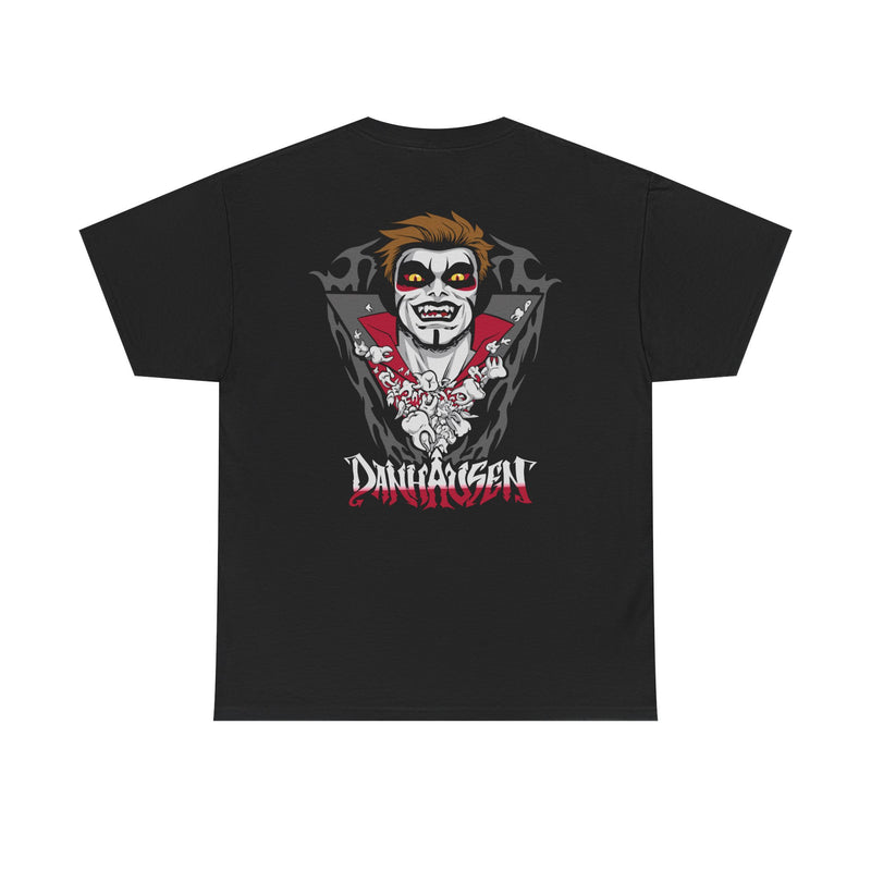 Load image into Gallery viewer, DANHAUSEN Vampire Dracula Cape Cursed Teeth Wrestling T-shirt-S by EWS | Extreme Wrestling Shirts