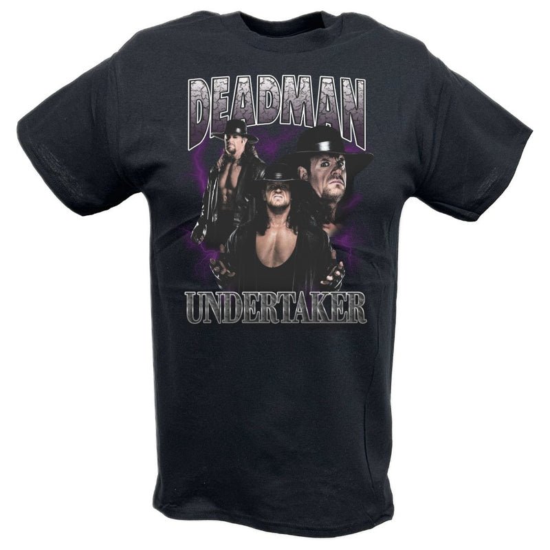 Load image into Gallery viewer, Deadman Undertaker Three Pose Black T-shirt by EWS | Extreme Wrestling Shirts