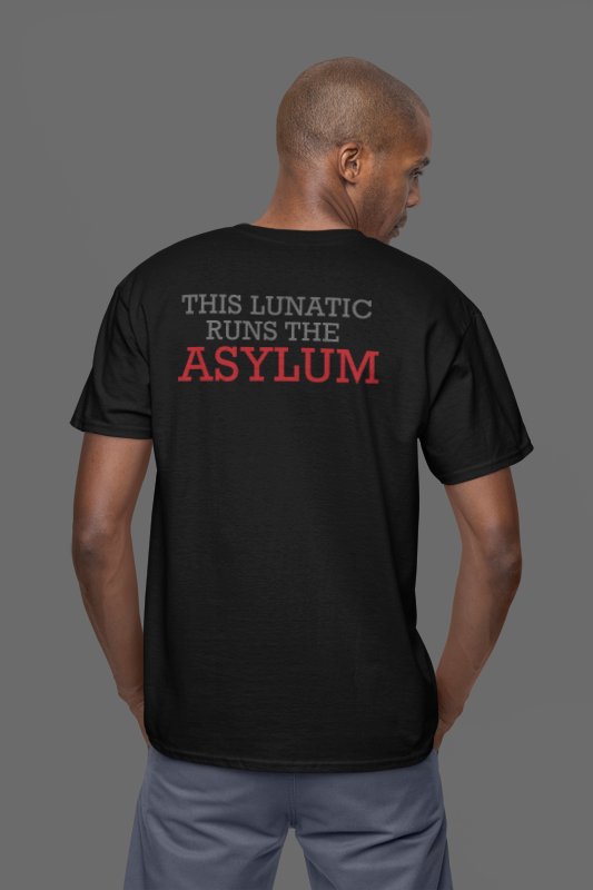 Load image into Gallery viewer, Dean Ambrose This Lunatic Runs The Asylum Black T-shirt by EWS | Extreme Wrestling Shirts