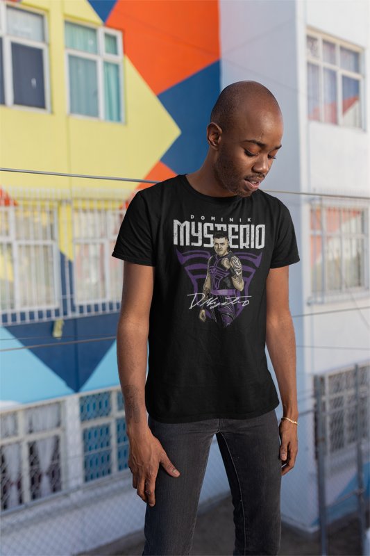 Load image into Gallery viewer, Dominik Mysterio Ready to Fight Black T-shirt by EWS | Extreme Wrestling Shirts