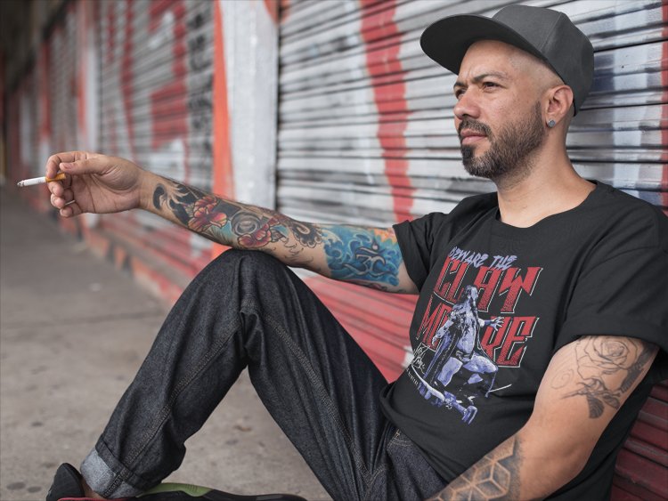 Load image into Gallery viewer, Drew McIntyre Beware The Claymore T-shirt by EWS | Extreme Wrestling Shirts