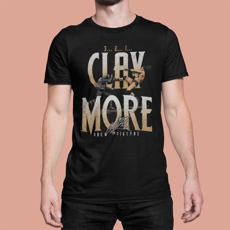 Load image into Gallery viewer, Drew McIntyre Claymore Black T-shirt by EWS | Extreme Wrestling Shirts
