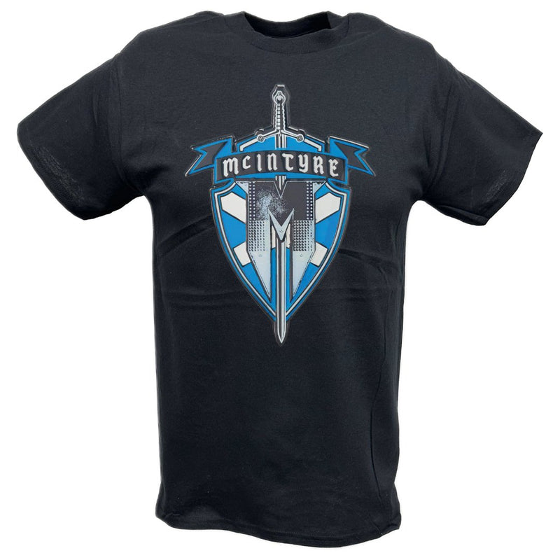 Load image into Gallery viewer, Drew Mcintyre Crest Logo Black T-shirt by EWS | Extreme Wrestling Shirts