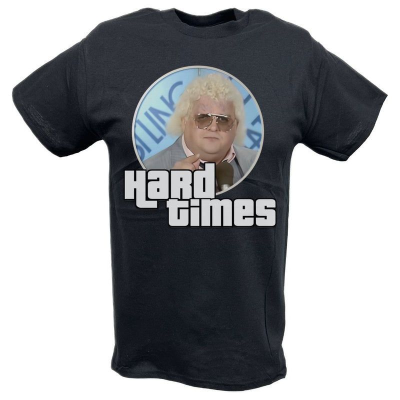 Load image into Gallery viewer, Dusty Rhodes Hard Times Black T-shirt by EWS | Extreme Wrestling Shirts