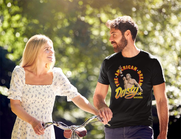 Load image into Gallery viewer, Dusty Rhodes The American Dream Black T-shirt by EWS | Extreme Wrestling Shirts