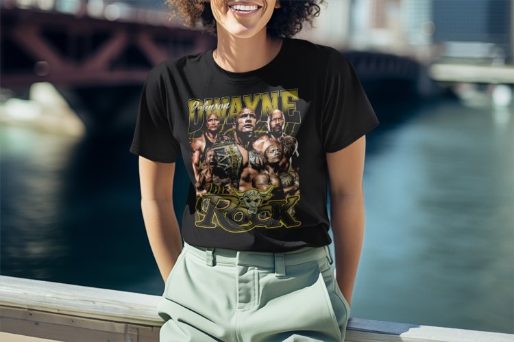 Load image into Gallery viewer, Dwayne The Rock Johnson Five Pose T-shirt by EWS | Extreme Wrestling Shirts