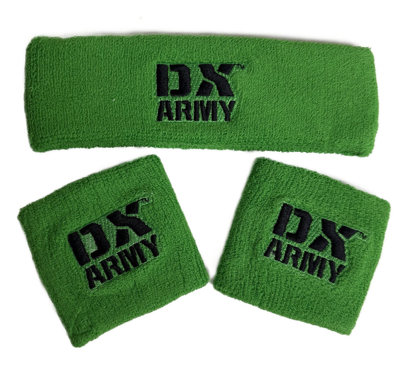 Load image into Gallery viewer, DX Army Green Headband Wristband Set D-Generation X Sports Mem, Cards & Fan Shop > Fan Apparel & Souvenirs > Wrestling by Extreme Wrestling Shirts | Extreme Wrestling Shirts