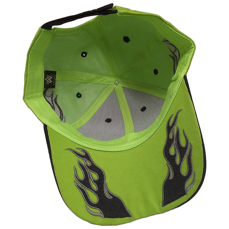 Load image into Gallery viewer, DX Flames Green and Black Baseball Hat by EWS | Extreme Wrestling Shirts