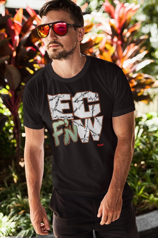 Load image into Gallery viewer, ECW EC F'N W Razorwire Mens Black T-shirt by WWE | Extreme Wrestling Shirts