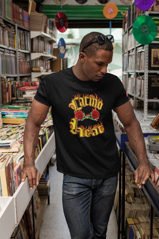 Load image into Gallery viewer, Eddie Guerrero Latino Heat Caliente Fire Roses Mens Black T-shirt Sports Mem, Cards & Fan Shop > Fan Apparel & Souvenirs > Wrestling by EWS | Extreme Wrestling Shirts