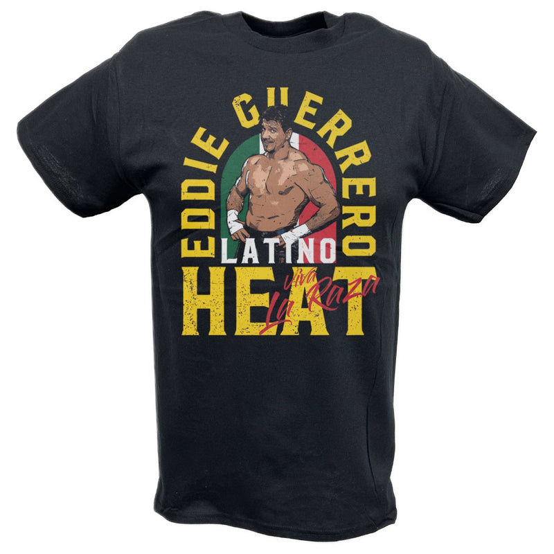 Load image into Gallery viewer, Eddie Guerrero Latino Heat Viva La Raza Black T-shirt by EWS | Extreme Wrestling Shirts