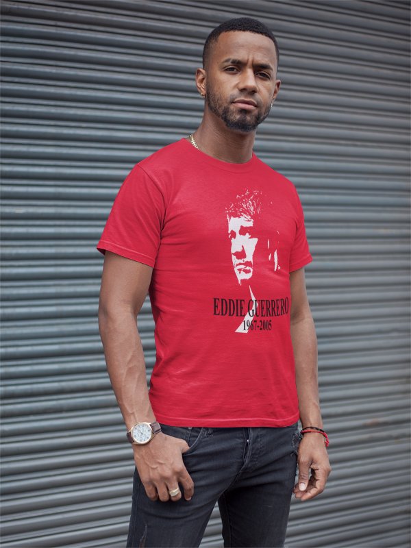 Load image into Gallery viewer, Eddie Guerrero Tribute 1967-2005 Red T-shirt by EWS | Extreme Wrestling Shirts