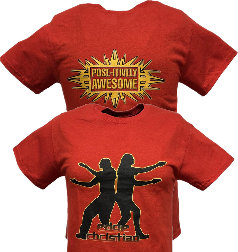Load image into Gallery viewer, Edge Christian Pose-itively Awesome Red T-shirt by WWE | Extreme Wrestling Shirts
