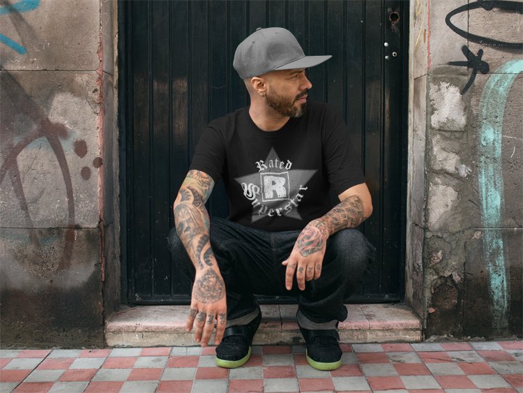 Load image into Gallery viewer, Edge Rated R Superstar Logo Mens Black T-shirt Sports Mem, Cards & Fan Shop > Fan Apparel & Souvenirs > Wrestling by Hybrid Tees | Extreme Wrestling Shirts