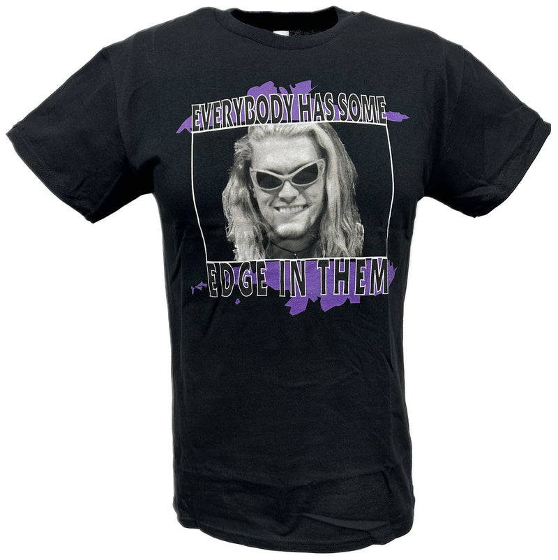 Load image into Gallery viewer, Edge WWF How Sharp Is Your Edge Mens Black T-shirt by EWS | Extreme Wrestling Shirts