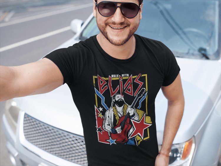 Load image into Gallery viewer, Elias Walk With Elias Black T-shirt by EWS | Extreme Wrestling Shirts